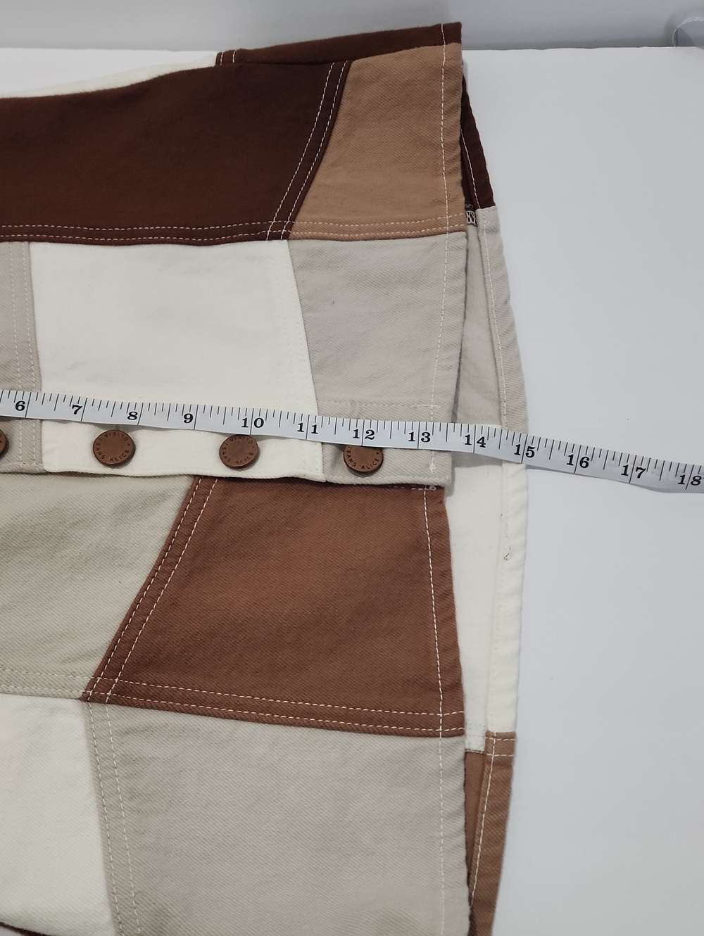 Alice and Olivia Patchwork Denim Skirt - Picture 13 of 14